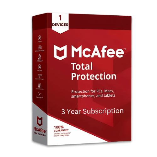 McAfee Total Protection 1 Pc For 3 Years.